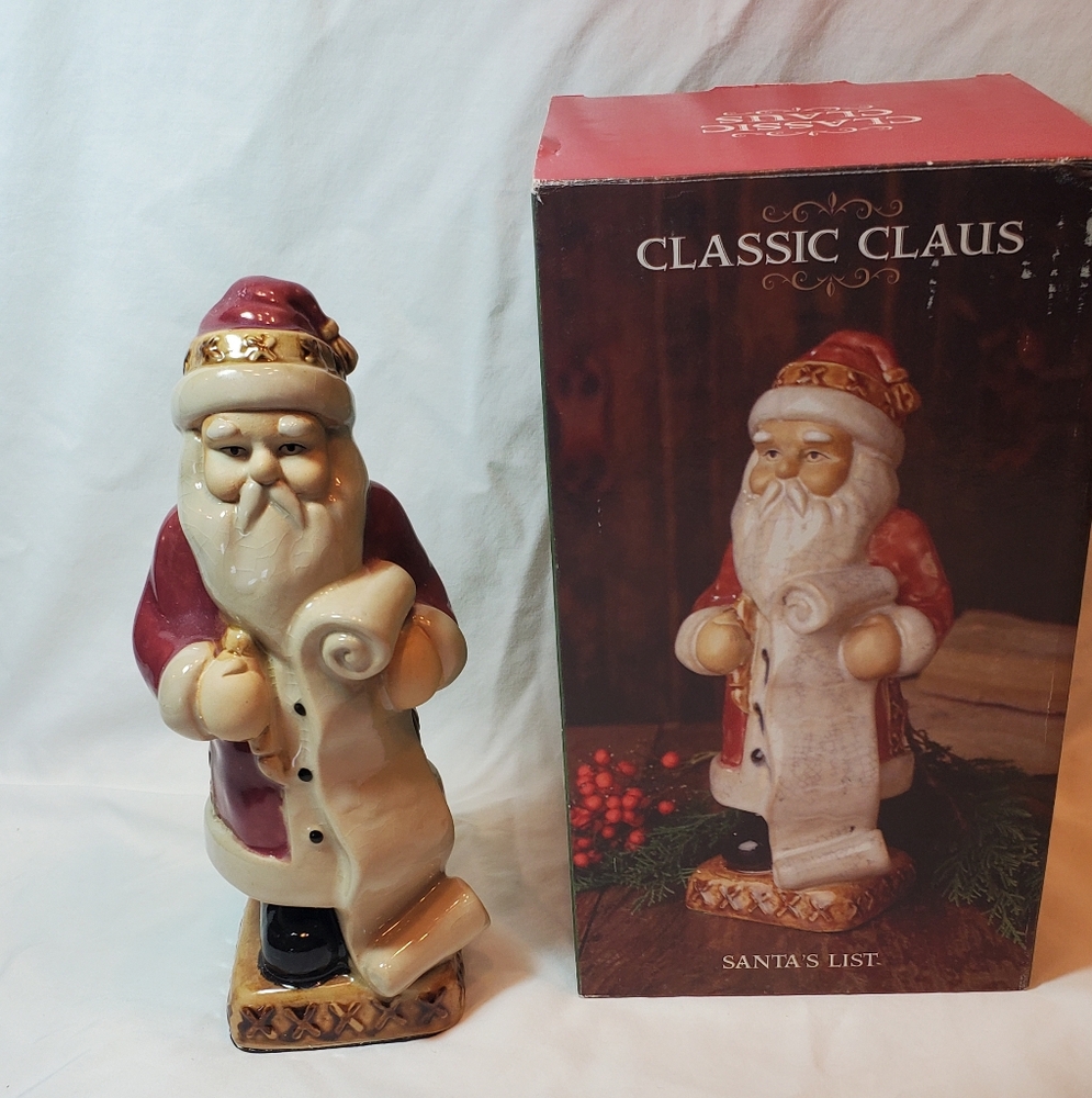 Classic Claus Vintage 2000 Santa's List Ceramic Figurine Living Quarters